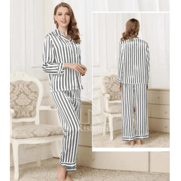 zebra print night suit grey