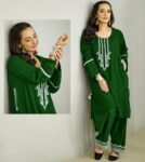 Momal Pocket Embroidery Style 2-Pcs Stiched Suit 02