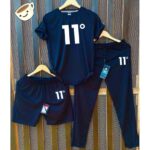 Blue 11-Degree Bundle Of 3 Dry-Fit Premium Quality Summer Suit.