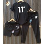 Black 11-Degree Bundle Of 3 Dry-Fit Premium Quality Summer Suit.