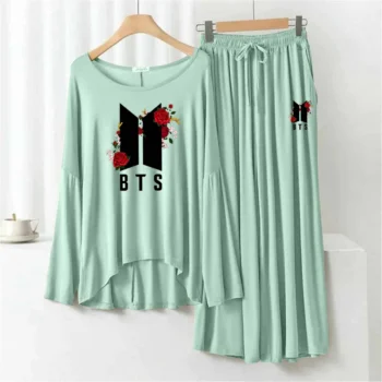 Plazo-Style Big-Printed 2-Pcs Lounge And Night Wear Suit. WLW-08