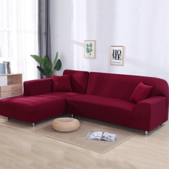 L-Shaped Sofa Cover - Maroon