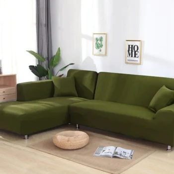 L-Shaped Sofa Covers - Mehandi