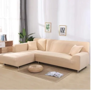 L-Shaped Sofa Covers - Light Fawn