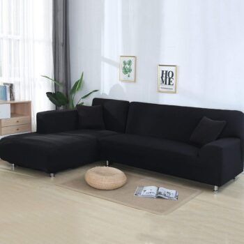 L-Shaped Sofa Covers - Black