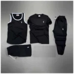 Black Polo Horse Logo Printed Bundle Of 4 Dry-Fit Complete Summer Deal.
