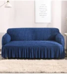 Navy Blue Bubble Style Sofa Cover