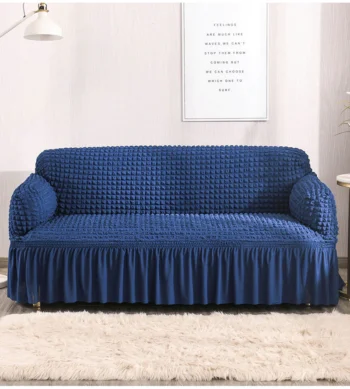 Navy Blue Bubble Style Sofa Cover