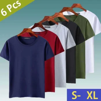 Bundle Of 6 Round-Neck Half Sleeve Tshirt's