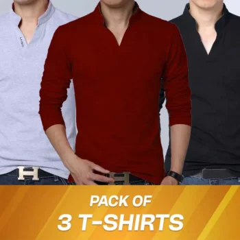 Pack Of 3 Laiso Collar Tshirt's. B+HG+M