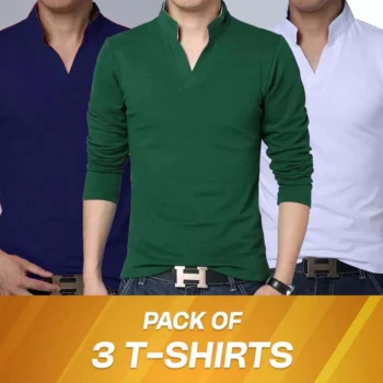 Pack Of 3 Laiso Collar Tshirt's. NB+W+BG