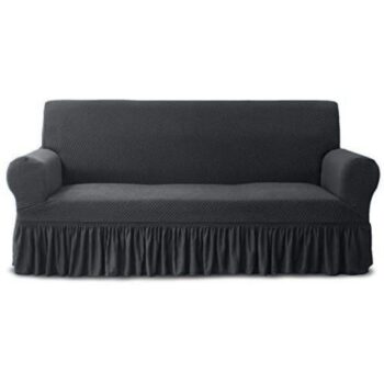 Frill Jersey Sofa Cover -Dark Grey