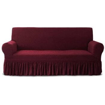 Frill Jersey Sofa Cover -Maroon