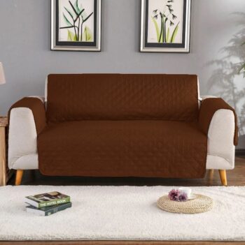 Quilted Sofa Protector - Med Brown