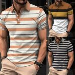 Bundle Of 3 Dry-Fit 3D Stripe Printed Style Half-Sleeve Polo Summer Tshirt's. MS3DP-107+109+110