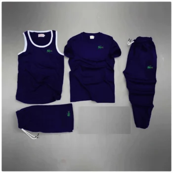 Blue Green-Croc Logo Printed Bundle Of 4 Dry-Fit Complete Summer Deal.