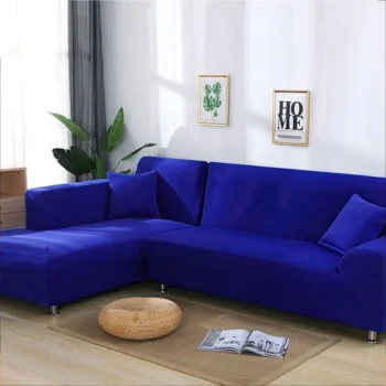 L-Shaped Sofa Cover - Dark Blue
