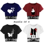 Bundle of 4 Crop Top Printed Tee's