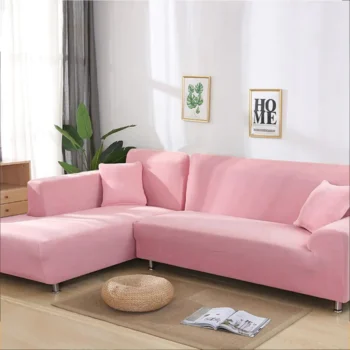 L-Shaped Sofa Cover - Tea Pink