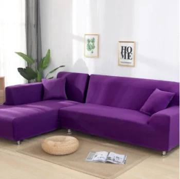 L-Shaped Sofa Cover - Purple