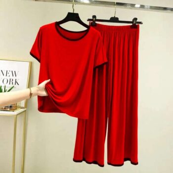 Contrast Border Lounge & Night Wear Suit D-1