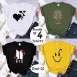 Bundle Of 4 Funky Printed R-Neck H-Sleeve Tshirt's For Her. B4PT-D-2
