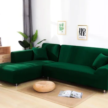 L-Shaped Sofa Covers - Dark Green