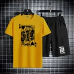 King Card Casual Printed 2 Pcs Summer Suit