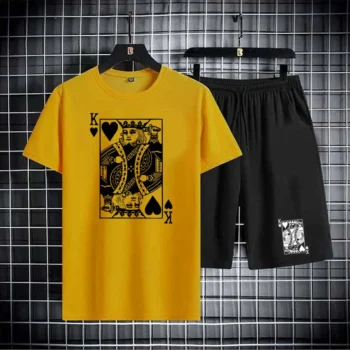 King Card Casual Printed 2 Pcs Summer Suit