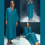 Long Length Cross Neck Style 2-Pcs Stiched Suit.