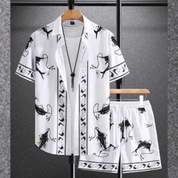 All-Over 3D Printed Premium Quality Dry-Fit 2-Pcs Summer Suit. MS3D-11