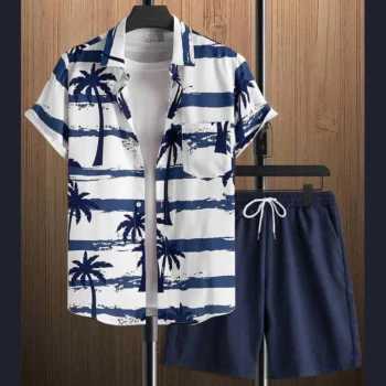 All-Over 3D Printed Premium Quality Dry-Fit 2-Pcs Summer Suit. MS3D-04
