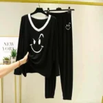Naughty Contrast Neck Printed Lounge And Night Wear Suit