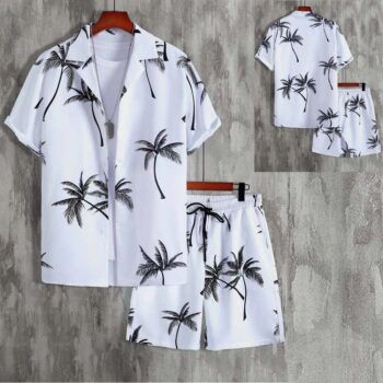 3D Tree Printed Dry Fit 2 Pcs Summer Suit